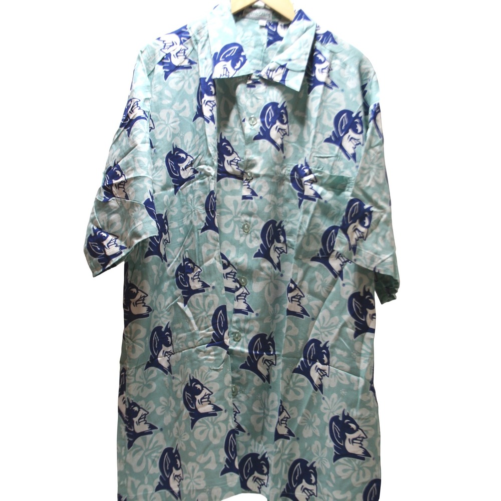 Baju‎ Clothing Duke Blue Devils Hawaiian Shirt Mens XXL Rayon Collegiate Gameday